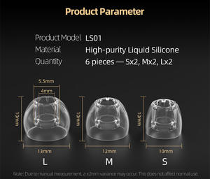 Embouts d'écouteurs en silicone liquide KZ LS01, 3 paires (S/M/L), embouts intra-auriculaires pour écouteurs filaires, casque, écouteurs - Product Image 4