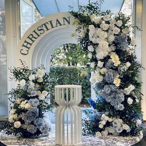 लक्जरी 5 डी रंगीन रेशम विवाह पृष्ठभूमि आधुनिक पुष्प व्यवस्था पार्टी के लिए आर्क बोर्ड सजावट के लिए फूलों की पंक्ति - Product Image 6