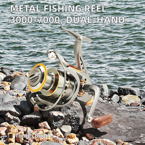 Moulinets de pêche LOGLE en alliage d'aluminium moulé, spinning, gaucher, rapport de transmission 5.2:1, anti-retour, 14 roulements, 400g, poignée interchangeable - Product Image 2