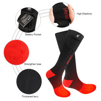 Chaussettes chauffantes rechargeables électriques 7.4V pour hommes femmes Coolmax matériau antibactérien Logo personnalisé Camping pêche cyclisme ski