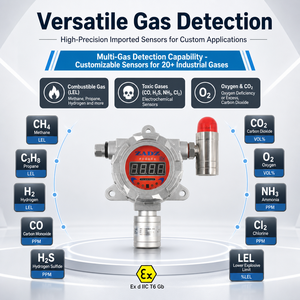Détecteur de gaz industriel fixe antidéflagrant, capteur de méthane, CO, H2S combustibles avec sortie RS485 4-20mA, étanche IP66 - Product Image 5