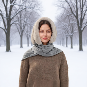 Elegante Bufanda con Capucha de Piel Sintética de Visón para Mujer, Suave y Transpirable, Calentador de Cuello de una Sola Pieza para Actividades al Aire Libre, Ecológico - Product Image 2