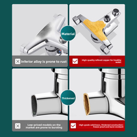 FSH Robinets de baignoire muraux à poignée unique en zinc chromé Eau chaude et froide pour hôtels Vente en gros Robinets de salle de bain OEM Robinet de douche