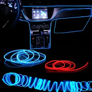 Lámpara Decorativa LED para Interior de Coche de 1M, Tira de Neón con Cable EL para Automóvil, Luz Ambiental Flexible para DIY, Diodo USB para Ambiente de Fiesta - Product Image 1