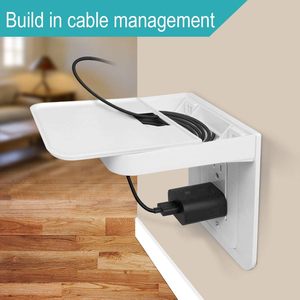 2-Pack bagno e cucina presa a muro scaffale decoro/Standard di gestione del cavo incorporato a singolo livello porta-scaffale a muro - Product Image 2