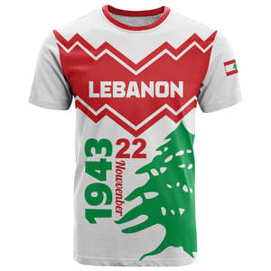 Quá khổ người đàn ông của tùy chỉnh lebanese cờ in T-Shirt cá nhân cedrus libani cho lebanon Ngày Độc Lập Thể Thao Dệt vải - Product Image 2