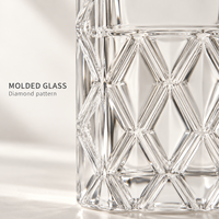 Flacon de parfum de luxe en verre transparent de 100 ml avec motif diamant, emballage cosmétique vide pour la vente en gros