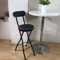 Nouveau tabouret de bar pliant avec dossier rembourré, tabouret pliant Bjflamingo, tabouret pliant rembourré en cuir de hauteur de comptoir Bjflamingo