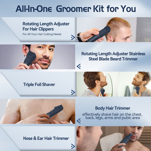5 In 1 barbiere viso Cordless Trimmer uomo professionale elettrico regolabile <span class=keywords><strong>barba</strong></span> e naso tagliacapelli e tagliacapelli - Product Image 5