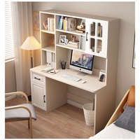 Bureau d'étude moderne avec bibliothèque, armoire et tiroirs pour chambre à coucher, bureau à domicile, poste de travail d'étudiant avec lampe magnétique
