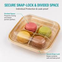 Boîte d'emballage alimentaire carrée en PET transparente de qualité alimentaire jetable avec couvercle pour boulangerie, dessert, sushi, collation, pain