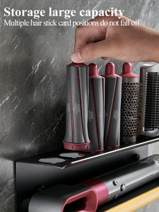 戴森壁挂式吹风机支架铝制浴室收纳架，方形家用图案 & 工具清洁储物 - Product Image 3