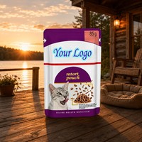 Sachets rétractables laminés 4 couches, sacs sous vide imprimés sur mesure pour aliments humides pour chats et chiens à longue durée de conservation