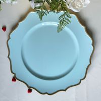 Assiette de présentation en plastique ronde de 13 pouces, plateau de service pour desserts et fêtes, design moderne et luxueux pour les restaurants