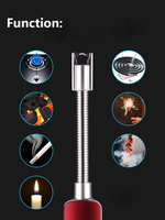 Allume-feu rechargeable personnalisé avec logo, briquet barbecue USB rechargeable, allume-feu coupe-vent