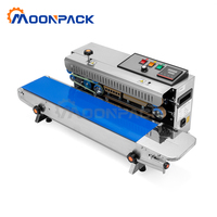 Machine à sceller FR-900-SS MOONPACK Machine à sceller les sachets en film plastique pour snacks en acier inoxydable Machine à sceller les sachets chauffants en continu