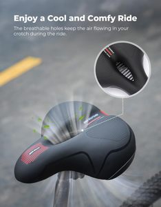 Sillín de <span class=keywords><strong>Bicicleta</strong></span> MTB Vintage de Cuero Vacuno con Calefacción y Asiento Confortable con Memoria - Diseño de Logotipos Negros <span class=keywords><strong>Wheelie</strong></span> de Funsea - Product Image 3