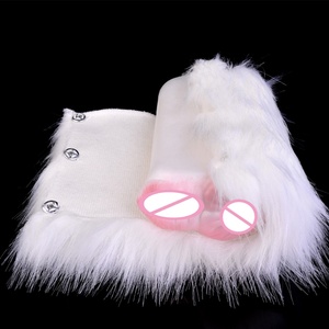 Masturbateur masculin en peluche style laine de mouton, avec deux canaux souples, inspiré des animaux, jouet de plaisir pour adultes pour hommes - Product Image 4