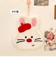 Serviette de cuisine en velours corail épais et absorbant, motif animal de dessin animé, idéale pour la salle de bain des enfants