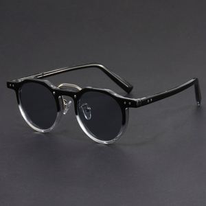 Lunettes de soleil rétro 2025 personnalisées avec logo, monture fine pour hommes et femmes, protection UV400, verres CP Pin ronds, style punk - Product Image 4
