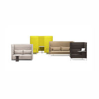 Canapé multifonctionnel pour espace commun, cabine de réception insonorisée en tissu, design de bureau modulaire, ensemble de canapés à dossier haut avec écran