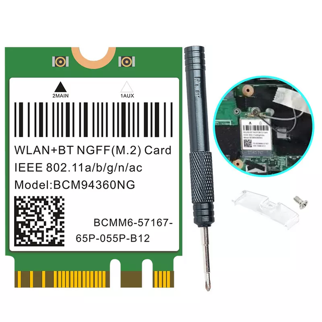 Hackintosh MacOS BCM94360NG M.2 Wifi Card Dual Band 1200Mbps 5Ghz BT 4.0 802.11ac Wireless Adapter Than DW1560 BCM94352Z