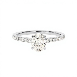 <span class=keywords><strong>Bague</strong></span> en diamant de laboratoire ovale, <span class=keywords><strong>bague</strong></span> de fiançailles en <span class=keywords><strong>or</strong></span> 14 carats avec diamant de laboratoire ovale - Product Image 3