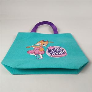 Sac à provisions réutilisable en maille de coton imprimé personnalisé fourre-tout en tissu biologique sacs à provisions en feutre de jute - Product Image 5