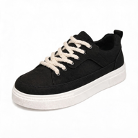 Chaussures en toile de haute qualité pour hommes, baskets décontractées avec design assorti aux couleurs, chaussures de sport, chaussures en tissu noir, chaussures tendance