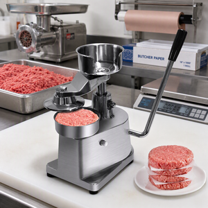 Presse à hamburgers manuelle au meilleur <span class=keywords><strong>prix</strong></span>, en acier inoxydable, pour former des hamburgers, machine commerciale pour barbecue, 100-130-150 mm - Product Image 1