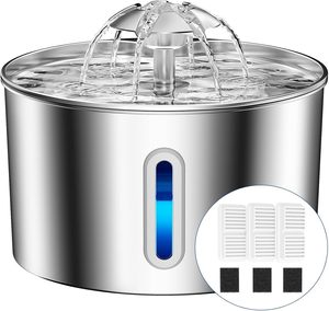JiaBei Dispensador de Agua para Mascotas de Acero Inoxidable de 2.2L, Circulación Automática de Agua, Gran Capacidad, Bebedero para Perros y Gatos - Product Image 5