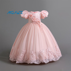 MQATZ Nuovo Vestito <span class=keywords><strong>da</strong></span> Festa per <span class=keywords><strong>Bambini</strong></span>, Abito Formale Floreale in Raso per Bambine, Abbigliamento Estivo per <span class=keywords><strong>Bambini</strong></span> DAAC206 - Product Image 4