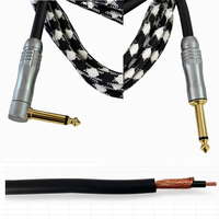 Câble audio professionnel OEM RH-I028 TS pour guitare, mâle-mâle, blindé en spirale, gaine en PVC, conducteur en cuivre sans oxygène, câble en tweed