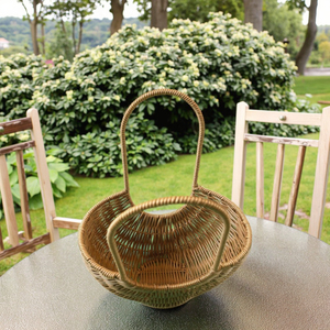 Dệt Tay Nhựa Mây Dã Ngoại Lưu Trữ Hoa Giỏ Nghệ Thuật Phong Cách Chủ Cho Phòng Khách Trang Trí Lưu Trữ Giỏ Với Xử Lý - Product Image 6