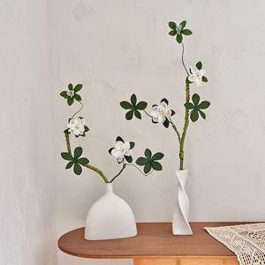 Fleurs d'azalées artificielles en soie blanche, haute simulation, décoratives pour la maison et accessoires de mariage - Product Image 2