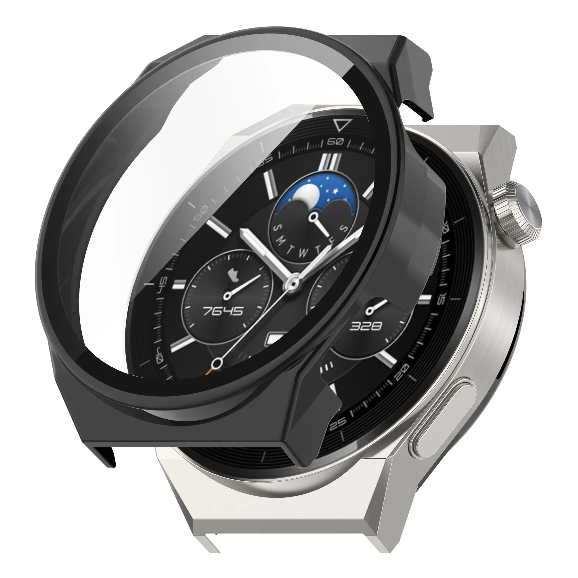 Replacement smart watch protector for huawei watch GT3 pro 46mm PC tempered film waterproof Anti-drop watch case protector