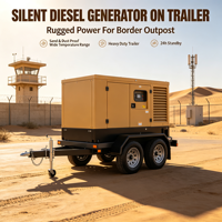Groupe électrogène avec alternateur Marathon et œillet de remorquage pour remorque de festival musical, ensemble de roues pour générateur diesel 50 kVA