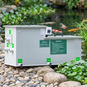 Système combiné de filtration à tambour rotatif pour bassin à poissons domestique et petit aquarium avec filtration pour bassin à carpes koï - Product Image 1