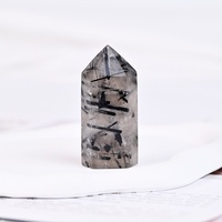 Bulk Sell Heils tein Hochwertiger hand polierter Hexagon Black Rutile Quartz Natural Crystal Tower Point für Energie