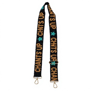 CHANTS UP Beaded <b>Bag</b> <b>Strap</b> Adjustable Polyester Shoulder <b>Strap</b> With Metal Hook Fashionable <b>Replacement</b> <b>Straps</b> - Product Image 1