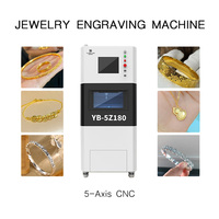 Profesyonel 5 Eksenli CNC Takı Gravür Makinesi Otomatik Takım Değiştirme Sistemi 12 Takım Altın Gümüş Hassas Gravür Yubang