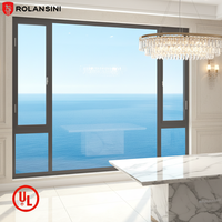 Ventana Abatible Certificada Rolansini para Exteriores, con Revestimiento de Aluminio, Acero Inoxidable, Resistente al Fuego