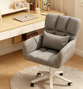 Chaise de bureau ergonomique pivotante, siège de bureau exécutif rembourré avec coussin lombaire, base roulante pour bureau à domicile - Product Image 2