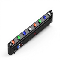 Barre de lumière murale LED PKnight 8 yeux 120W RGBW DMX512/Contrôle sonore IP65 en alliage d'aluminium avec support inclinable pour éclairage DJ