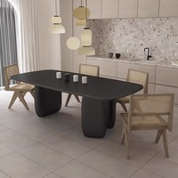 Table à manger ovale extensible haut de gamme en bois massif de style vintage, ensemble de luxe léger pour petit appartement, longue et simple, assemblée pour cuisine