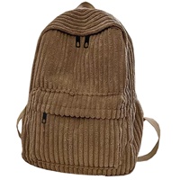 Sac à dos d'étudiant de haute qualité, résistant à l'usure, en velours côtelé, compartiment spacieux pour livres, papeterie, ordinateur portable
