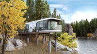Dernier design de maison capsule spatiale entièrement préfabriquée avec service clé en main, matériaux haute résistance et contrôle intelligent