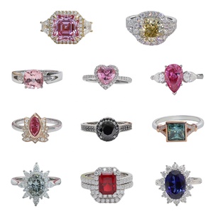 Paston Chất lượng cao silver925 đầy màu sắc moissanite <span class=keywords><strong>engagement</strong></span> <span class=keywords><strong>Ring</strong></span> giá bán buôn Vàng hồng xanh Fancy moissanite Nhẫn - Product Image 1