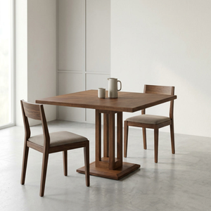 Mesa de Comedor Cuadrada Compacta y Elegante, Completamente de Madera Maciza, Superficie Lisa y Plana, Mesa Pequeña para Comidas con Compartimento de Almacenamiento Debajo - Product Image 2