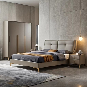 Set di Mobili per Camera d'Albergo in Legno dal Design Moderno con Pannelli Personalizzabili in Dimensioni e Colori per Appartamenti e <span class=keywords><strong>Hotel</strong></span> - Product Image 4